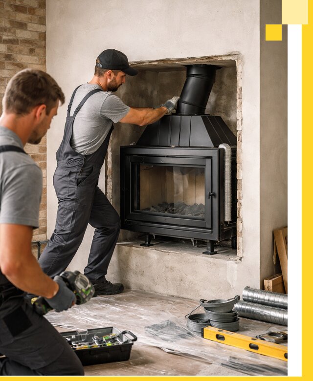 Установка каминных топок в Зеленокумске: монтаж, подключение