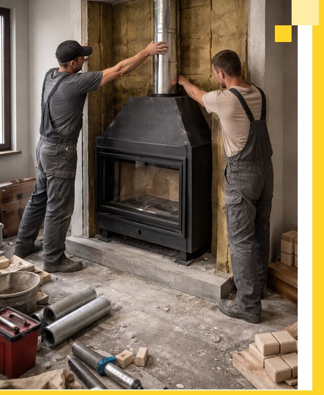 Изготовление и монтаж закрытых каминов в Зеленокумске под ключ