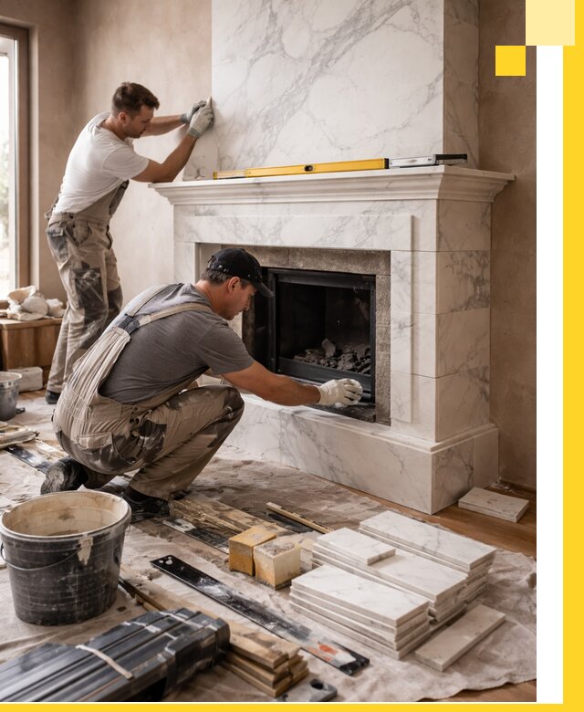 Отделка каминов в Зеленокумске качественные облицовочные работы