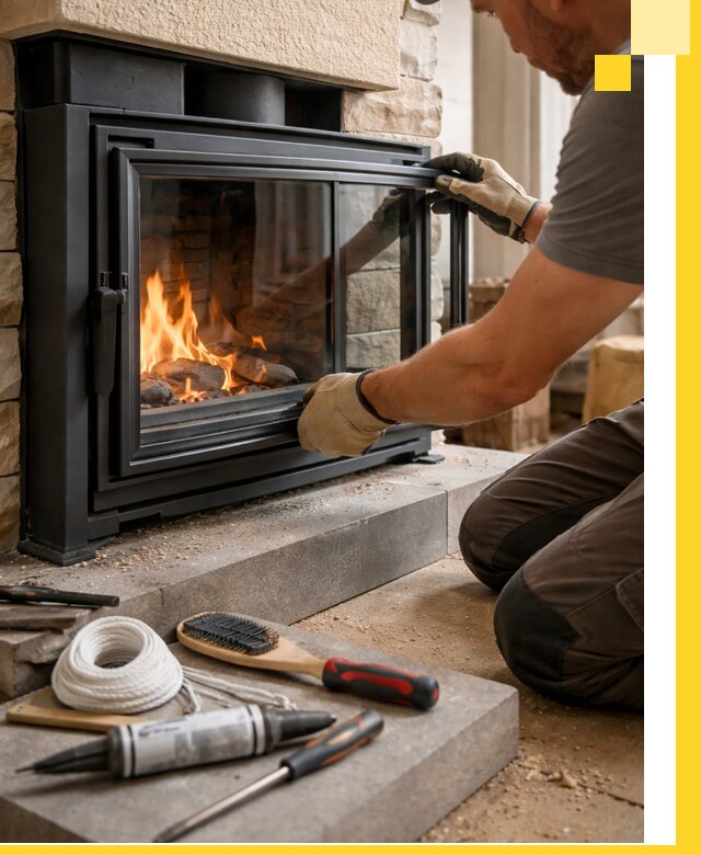 Производство, монтаж и доставка каминов со стеклом в Зеленокумске