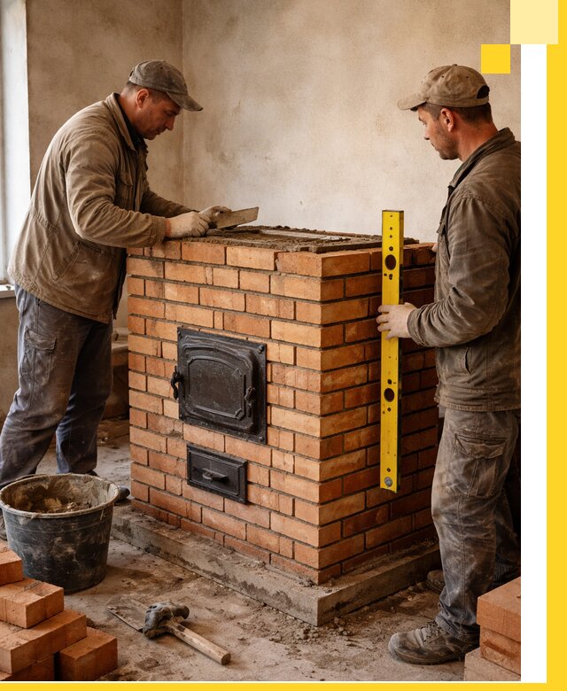 Отопительные печи под ключ в Зеленокумске, установка и сборка