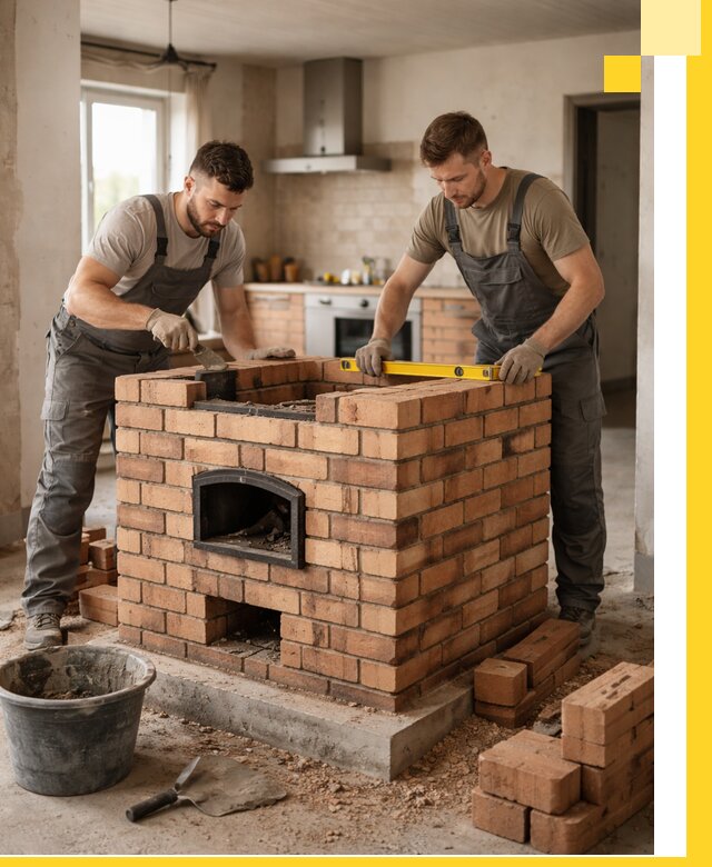 Установка и монтаж печей в частном доме в Зеленокумске под ключ