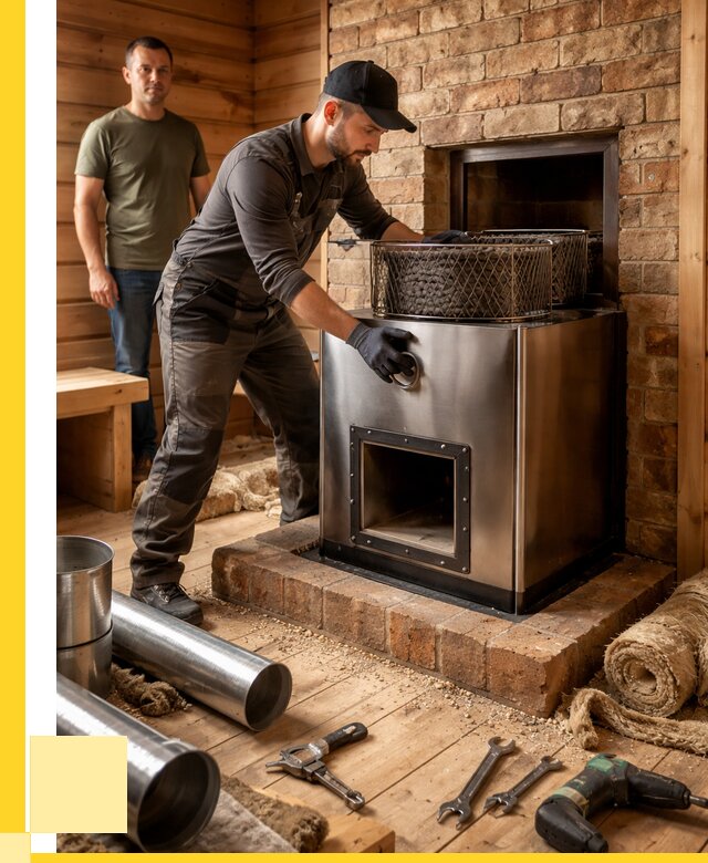 Монтаж банных печей под ключ в Зеленокумске от 18328 р., ЭриданЗлм