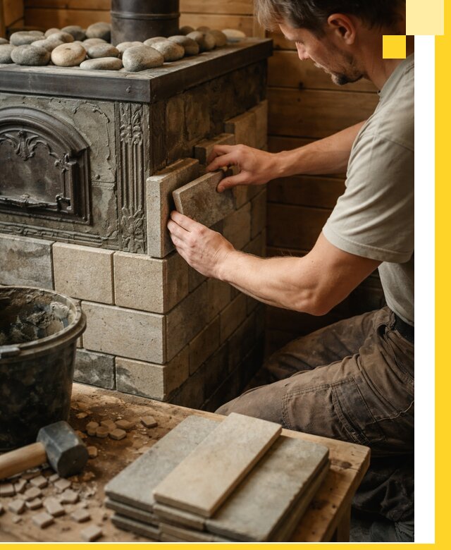 Облицовка банных печей в Зеленокумске профессиональная отделка