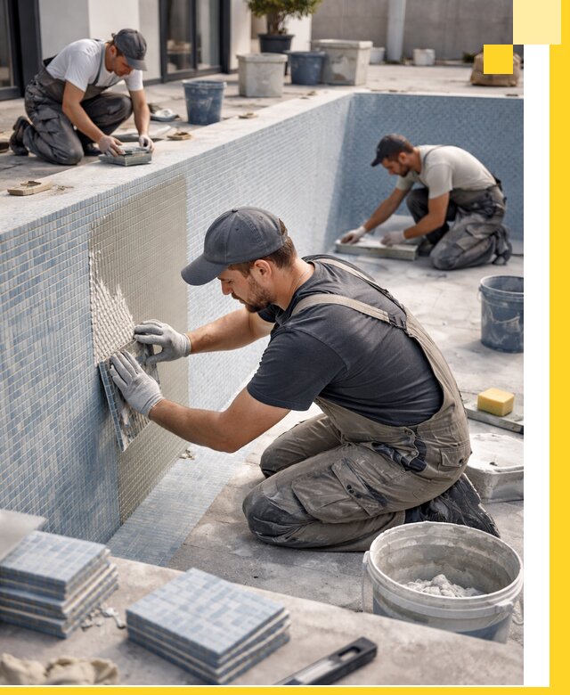 Облицовка бассейнов в Зеленокумске плитка мозаика гидроизоляция