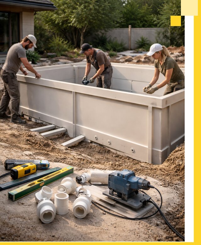 Установка полипропиленовых бассейнов под ключ в Зеленокумске