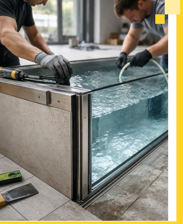 Проектирование и монтаж стеклянных бассейнов в Зеленокумске