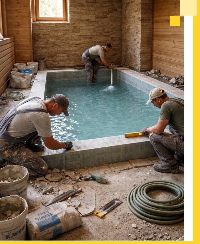 Проектирование и строительство бассейнов для бани в Зеленокумске