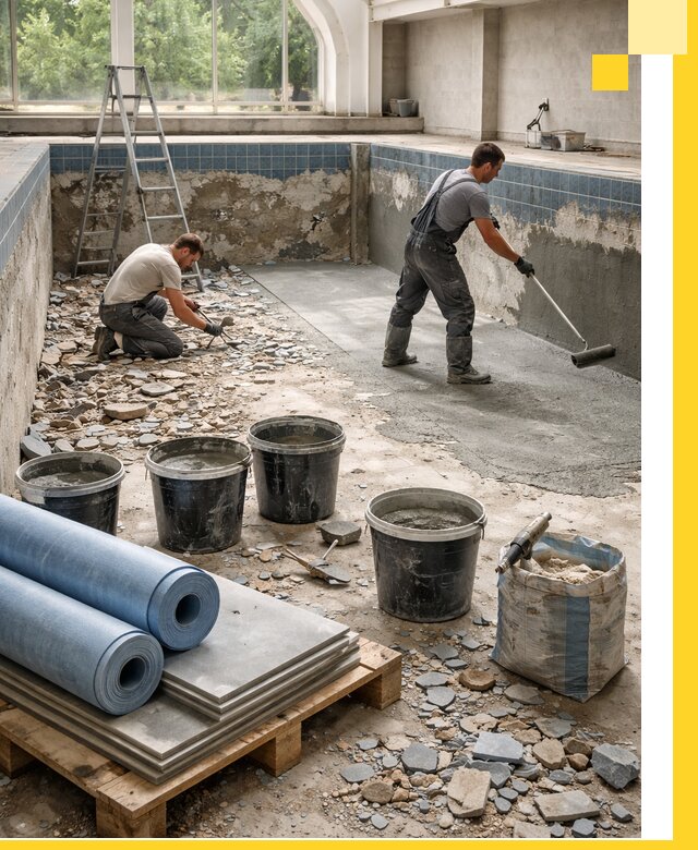 Реконструкция бассейнов в Зеленокумске: ремонт, гидроизоляция