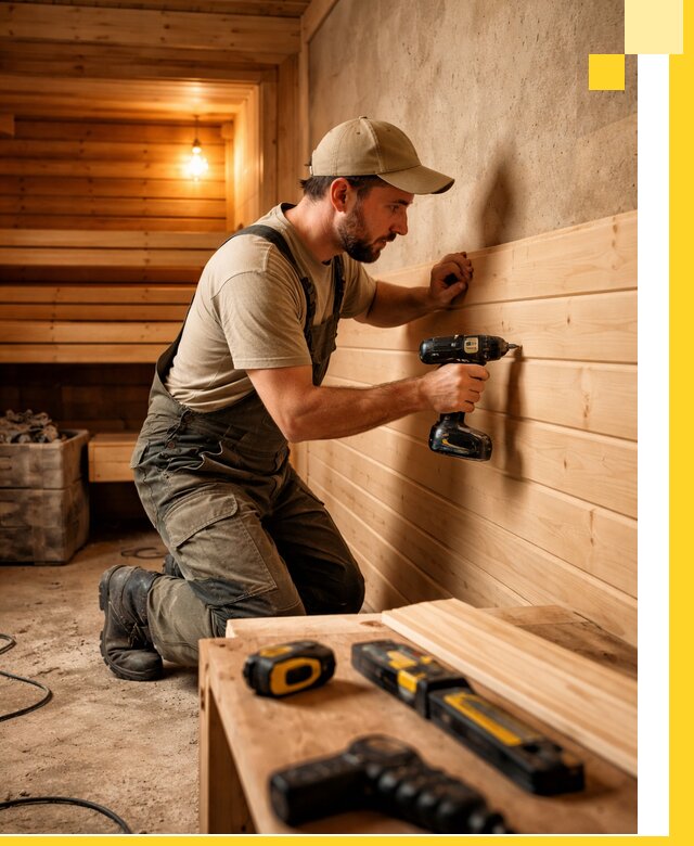 Профессиональная внутренняя отделка бани в Зеленокумске под ключ