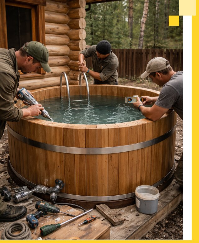 Строительство бань с купелью под ключ и отделкой в Зеленокумске