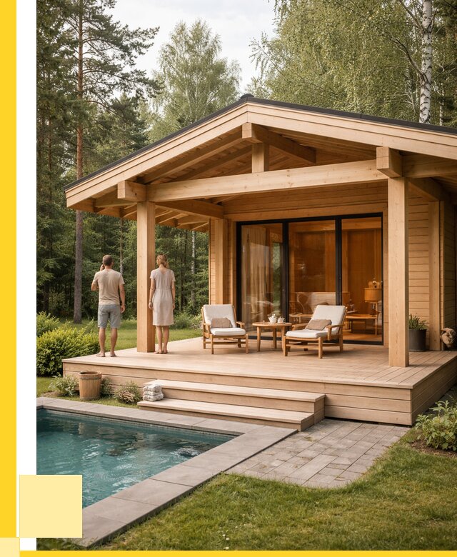 Бани с террасой под ключ в Зеленокумске от 610920 р. | ЭриданЗлм