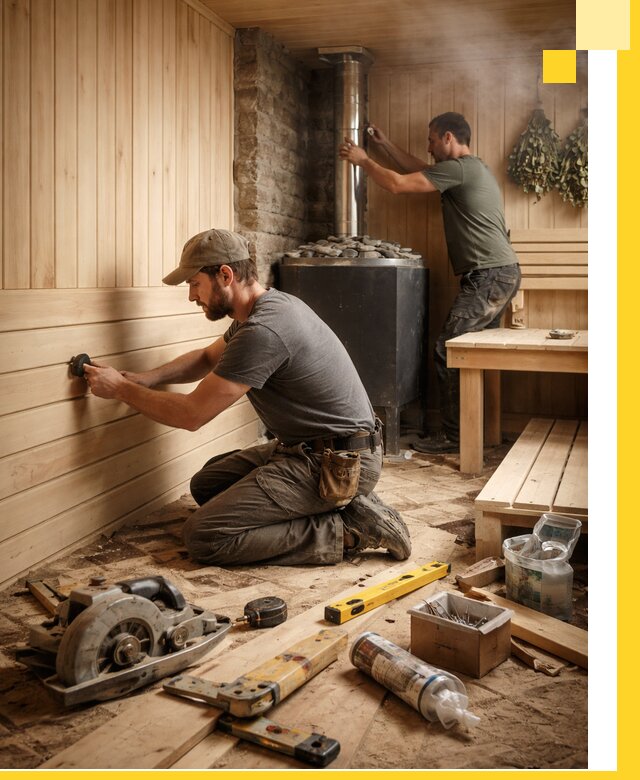 Полное строительство и оснащение парных под ключ в Зеленокумске