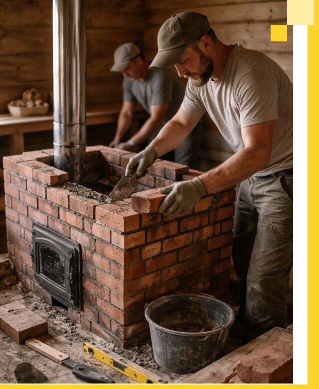 Кирпичные печи для бани под ключ в Зеленокумске, проект и монтаж