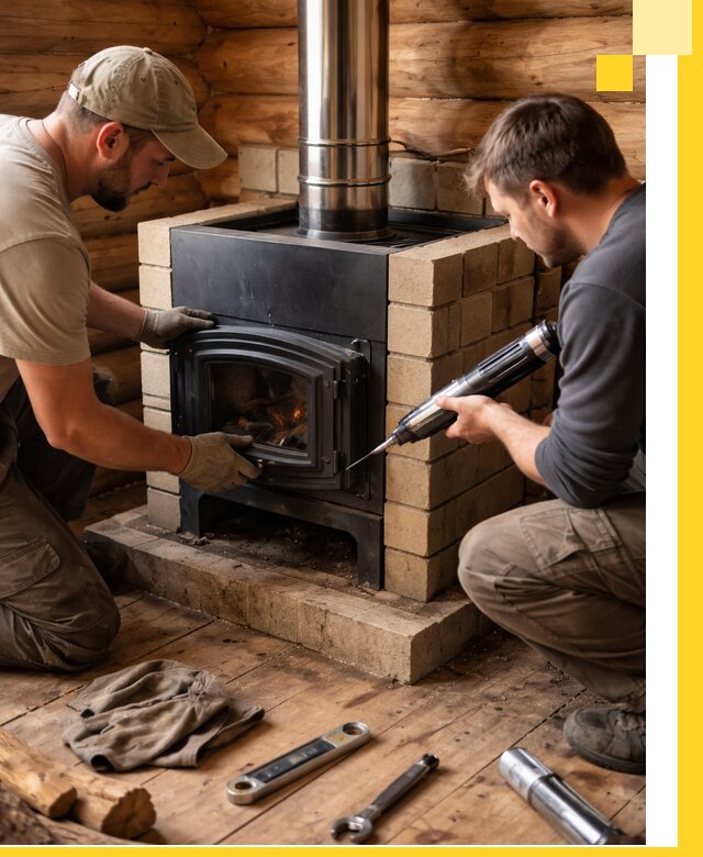 Монтаж и установка печи в бане под ключ с гарантией в Зеленокумске