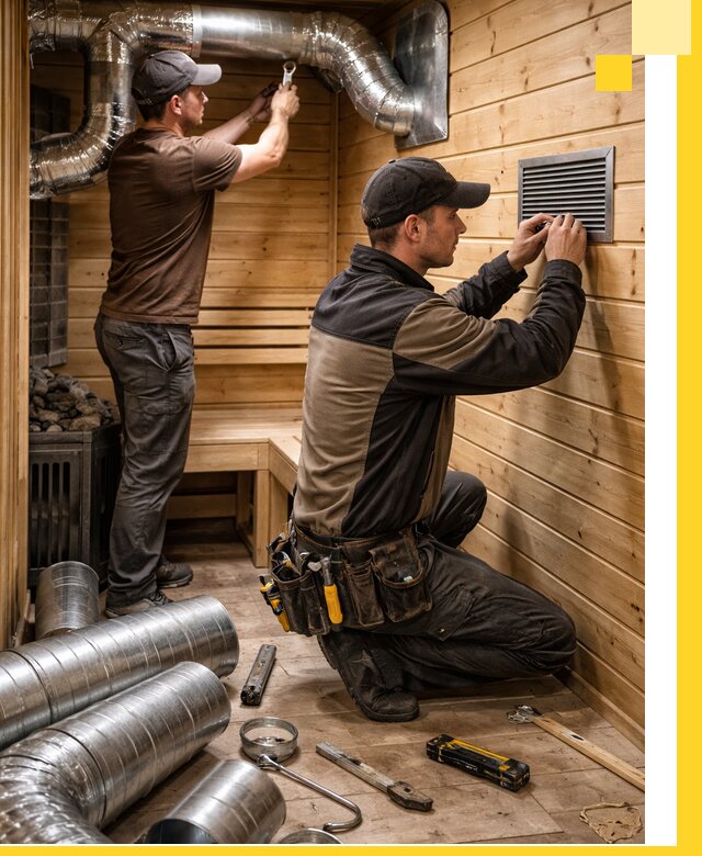 Проектирование и монтаж вентиляции бани в Зеленокумске под ключ