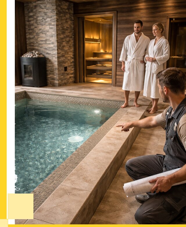 Проект бани с бассейном под ключ в Зеленокумске от 66183 р. | ЭриданЗлм