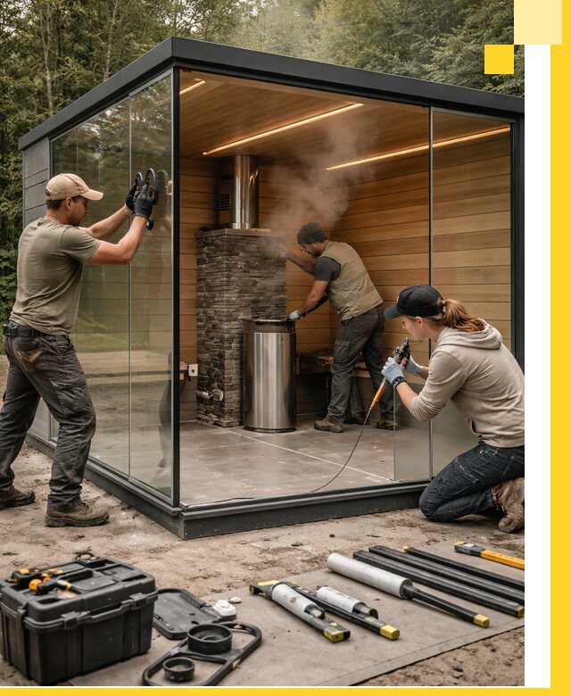 Проектирование и строительство стеклянных бань в Зеленокумске