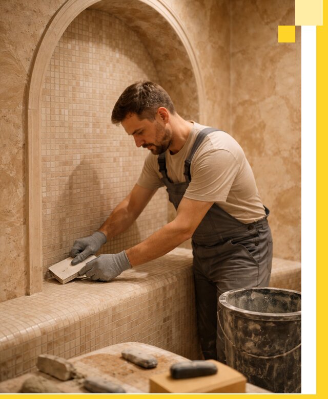 Профессиональная отделка хамамов с мозаикой под ключ в Зеленокумске