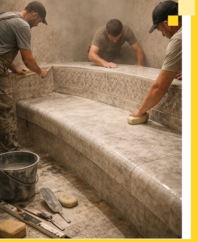 Изготовление и установка сидений для хамама в Зеленокумске